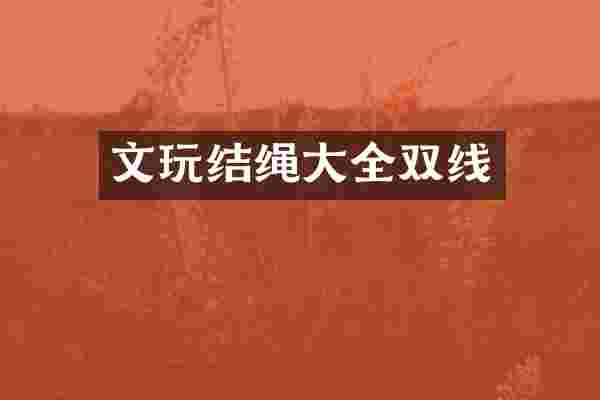 文玩结绳大全双线