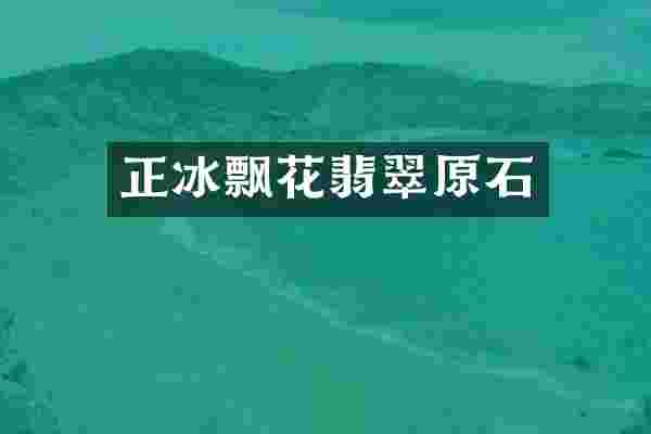 正冰飘花翡翠原石