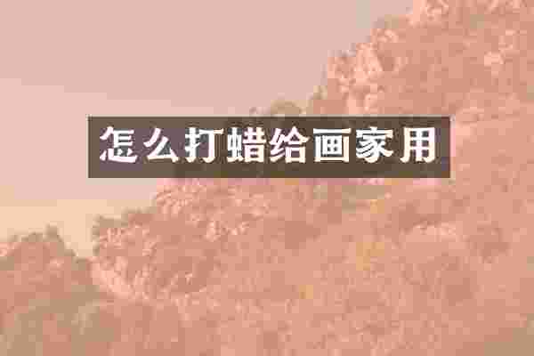 怎么打蜡给画家用