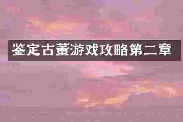 鉴定古董游戏攻略第二章