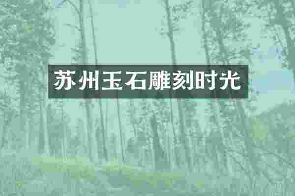 苏州玉石雕刻时光