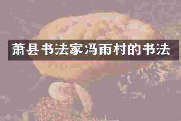 萧县书法家冯雨村的书法