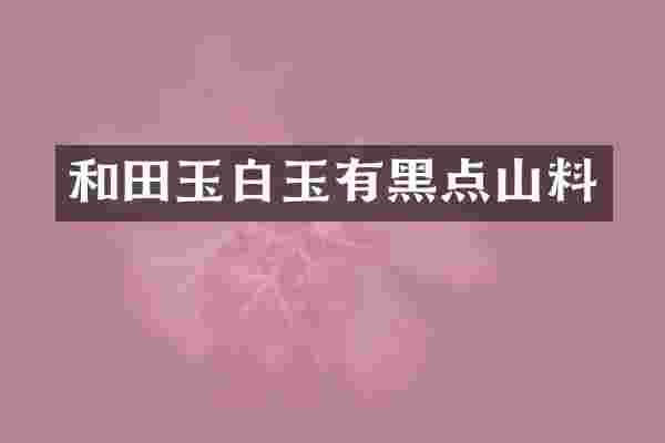 和田玉白玉有黑点山料