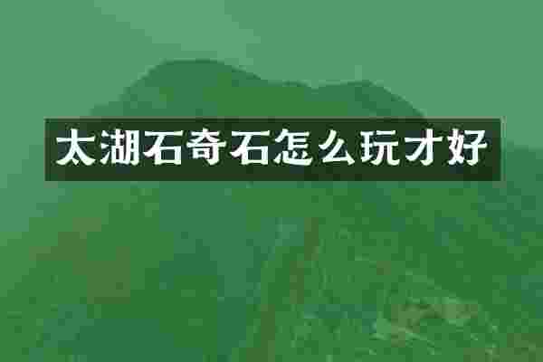 太湖石奇石怎么玩才好