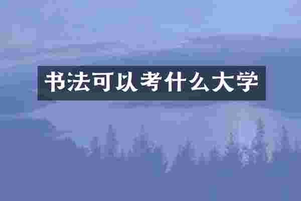 书法可以考什么大学