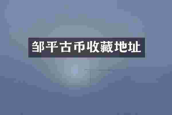 邹平古币收藏地址