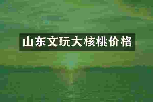 山东文玩大核桃价格