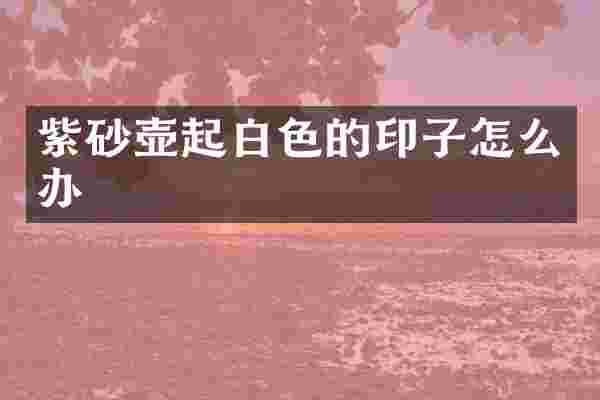 紫砂壶起白色的印子怎么办