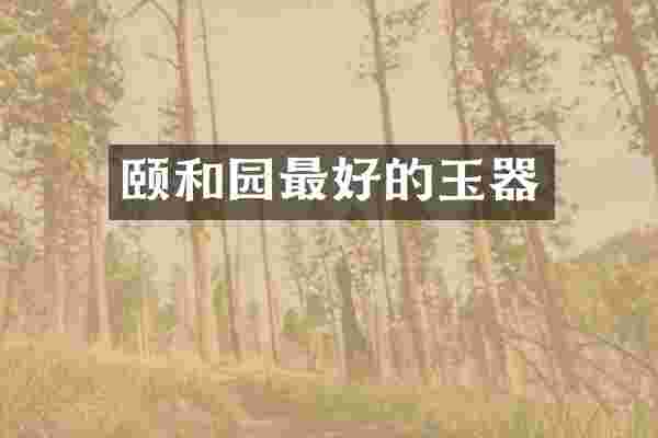 颐和园最好的玉器