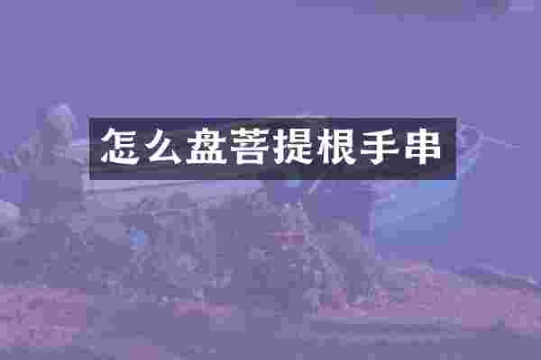 怎么盘菩提根手串