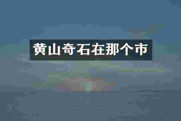 黄山奇石在那个市