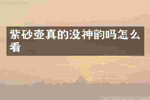 紫砂壶真的没神韵吗怎么看