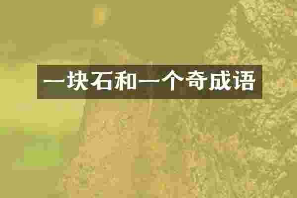 一块石和一个奇成语