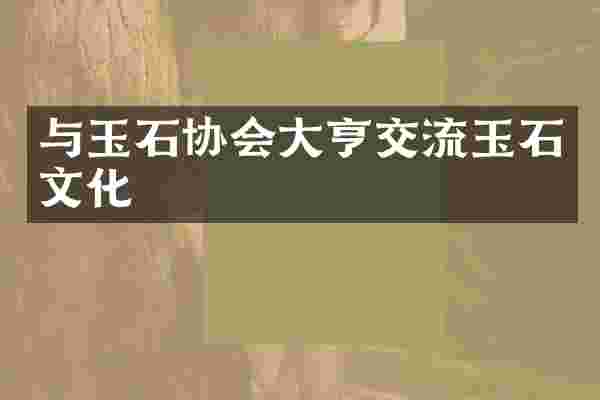 与玉石协会大亨交流玉石文化