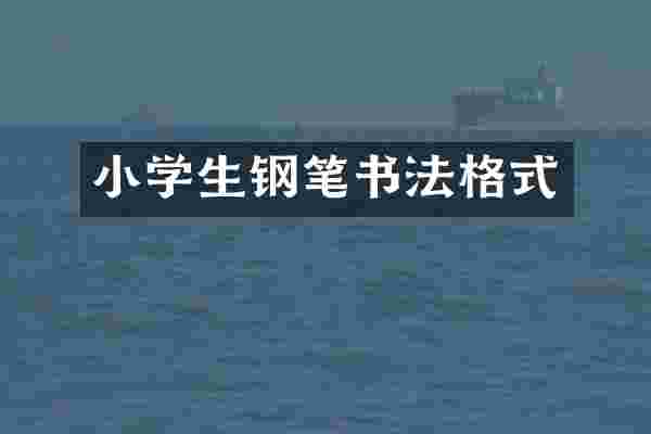 小学生钢笔书法格式