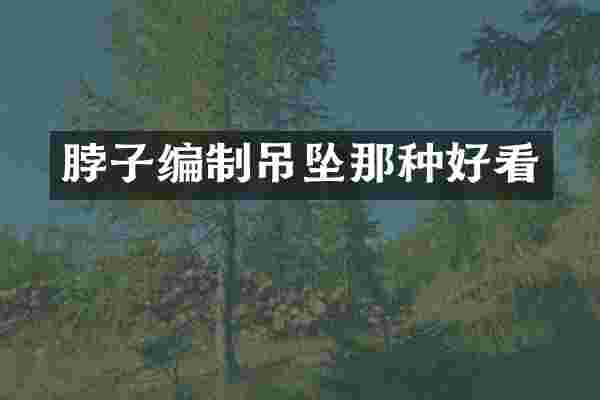 脖子编制吊坠那种好看