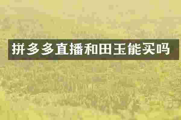 拼多多直播和田玉能买吗