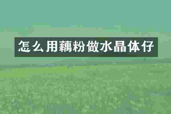 怎么用藕粉做水晶体仔