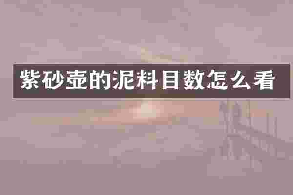 紫砂壶的泥料目数怎么看