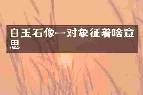 白玉石像一对象征着啥意思