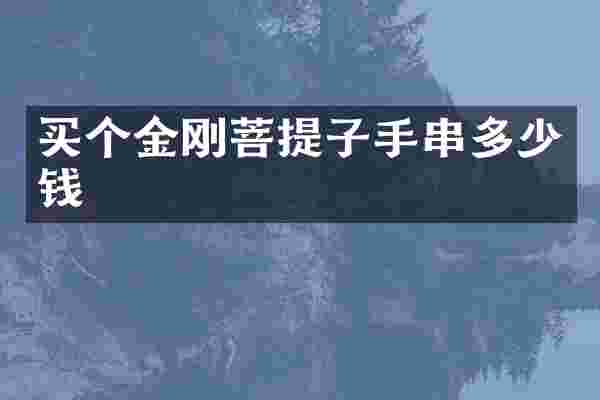 买个金刚菩提子手串多少钱