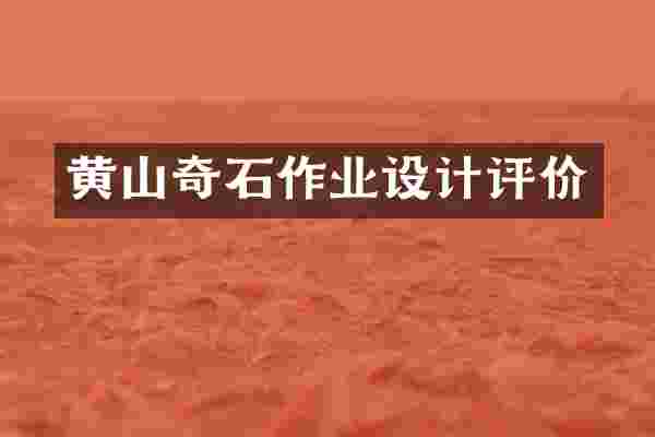黄山奇石作业设计评价