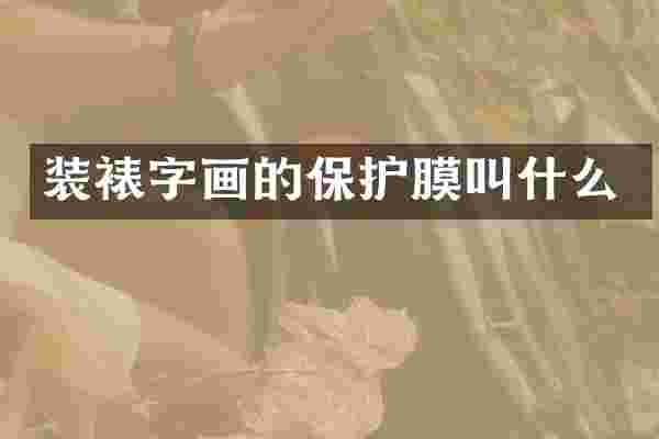 装裱字画的保护膜叫什么