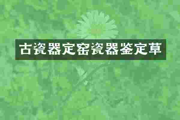 古瓷器定窑瓷器鉴定草