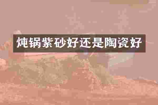 炖锅紫砂好还是陶瓷好