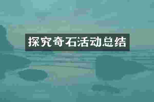 探究奇石活动总结
