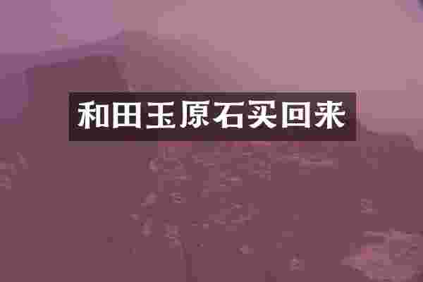 和田玉原石买回来
