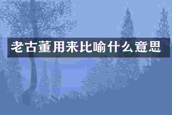 老古董用来比喻什么意思