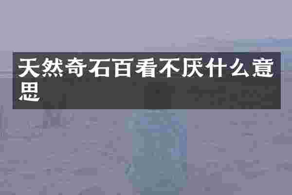天然奇石百看不厌什么意思