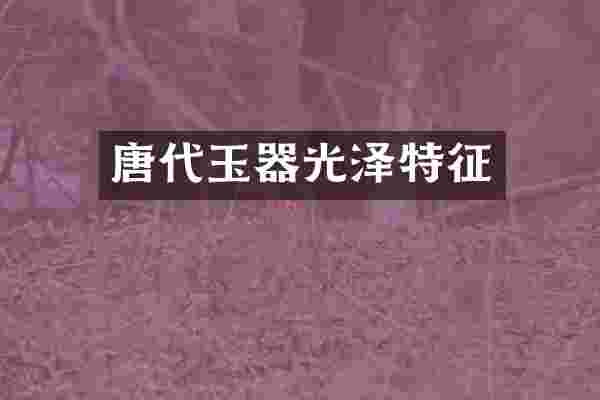 唐代玉器光泽特征