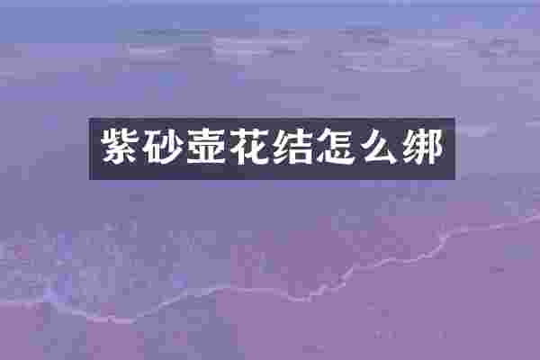 紫砂壶花结怎么绑