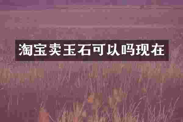 淘宝卖玉石可以吗现在