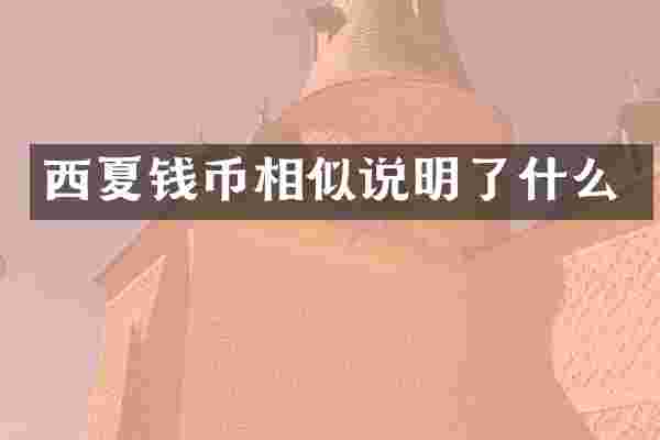 西夏钱币相似说明了什么