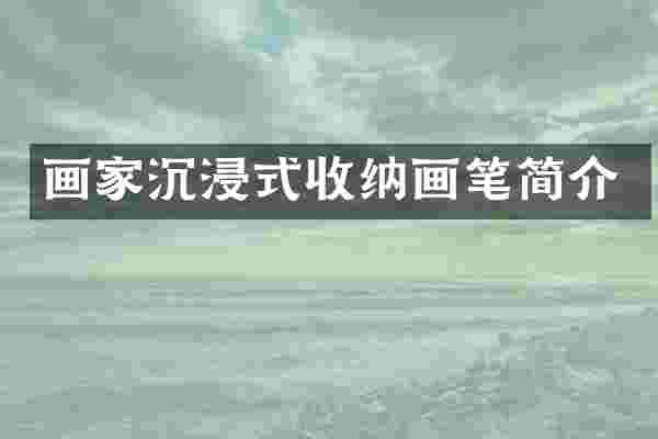 画家沉浸式收纳画笔简介