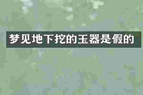 梦见地下挖的玉器是假的