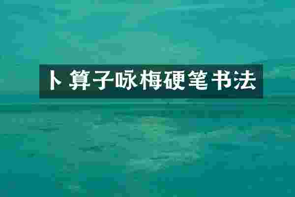 卜算子咏梅硬笔书法