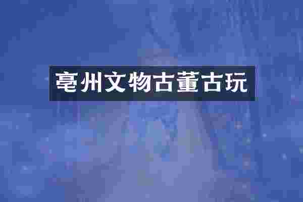 亳州文物古董古玩