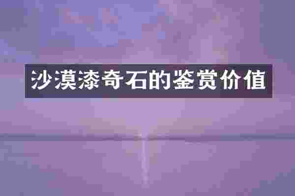 沙漠漆奇石的鉴赏价值