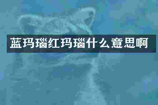 蓝玛瑙红玛瑙什么意思啊
