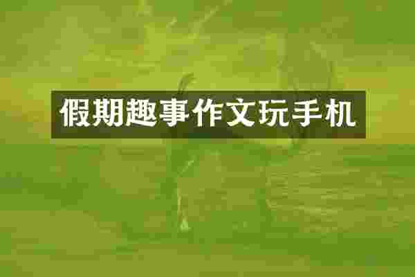 假期趣事作文玩手机