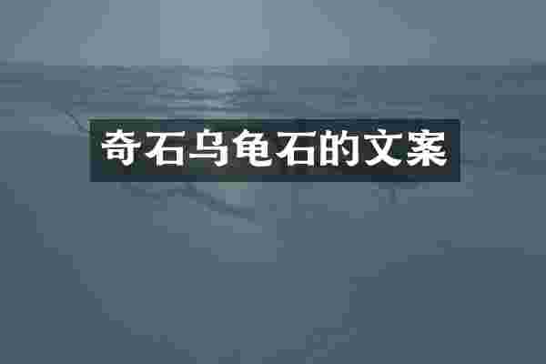 奇石乌龟石的文案