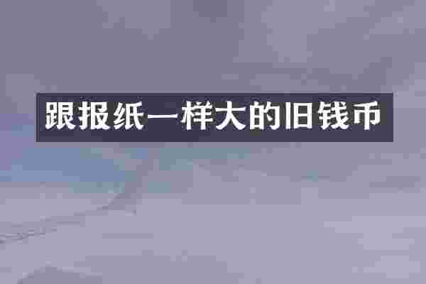 跟报纸一样大的旧钱币