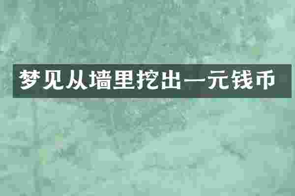 梦见从墙里挖出一元钱币