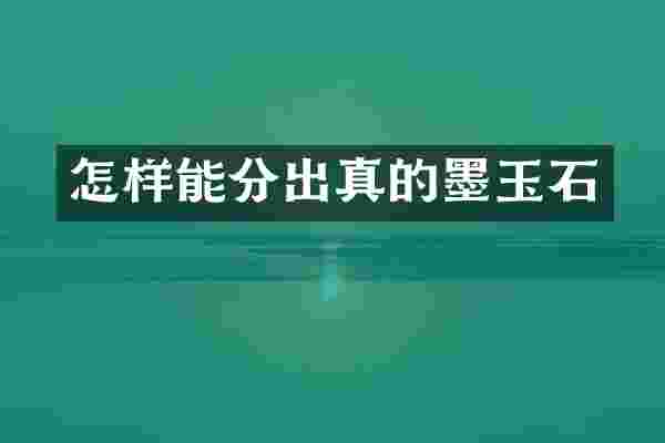 怎样能分出真的墨玉石