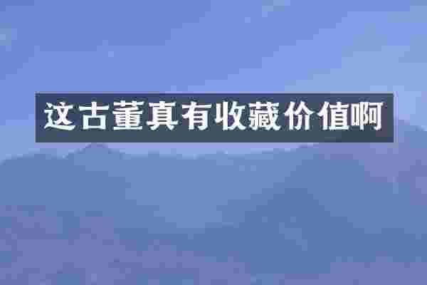 这古董真有收藏价值啊