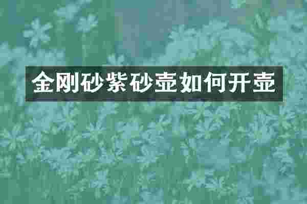 金刚砂紫砂壶如何开壶